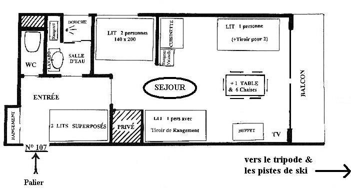 foto 1 Aluguer de frias entre particulares Le Corbier appartement Rdano-Alpes Sabia Planta do alojamento