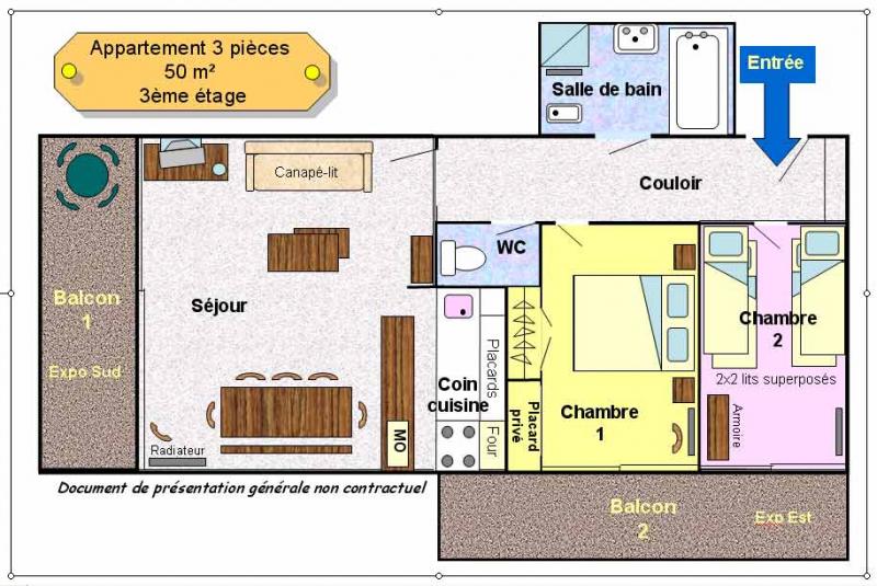 foto 13 Aluguer de frias entre particulares Les 2 Alpes appartement Rdano-Alpes Isre Planta do alojamento