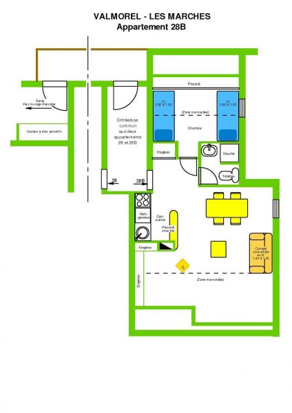 foto 14 Aluguer de férias entre particulares Valmorel appartement Ródano-Alpes Sabóia Planta do alojamento