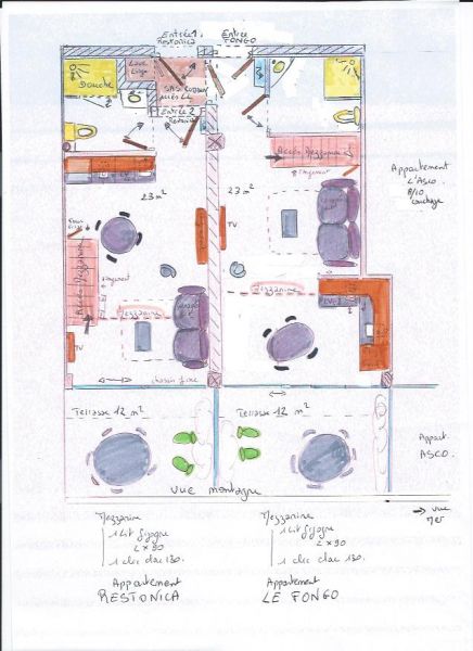 foto 13 Aluguer de férias entre particulares Algajola appartement Córsega Alta Córsega Planta do alojamento