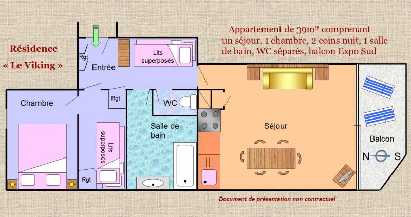 foto 11 Aluguer de frias entre particulares Les 2 Alpes appartement Rdano-Alpes  Planta do alojamento