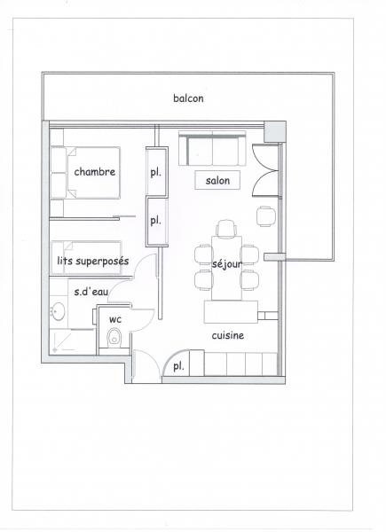 foto 10 Aluguer de férias entre particulares La Plagne appartement Ródano-Alpes Sabóia Planta do alojamento