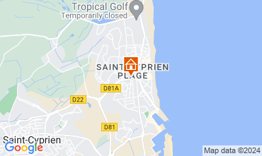 Mapa Saint Cyprien Plage Estdio 8732